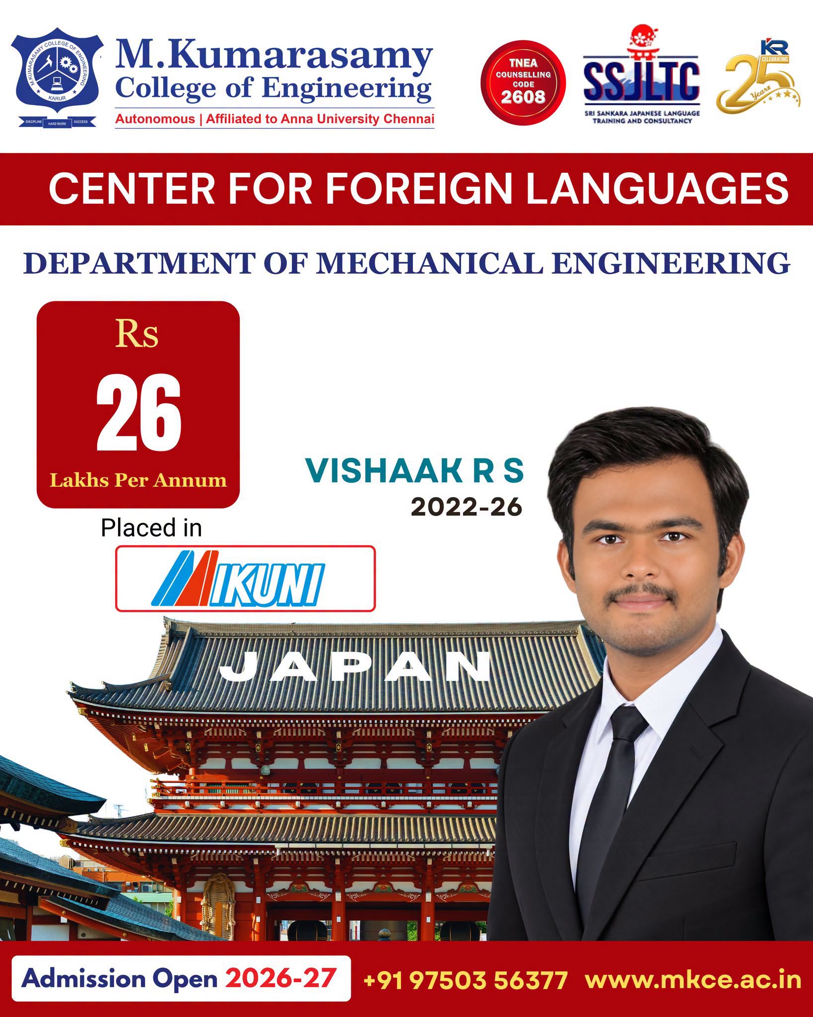 Heartiest Congratulations to Vishaak R S